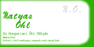 matyas ohl business card