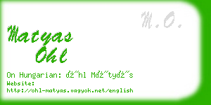 matyas ohl business card